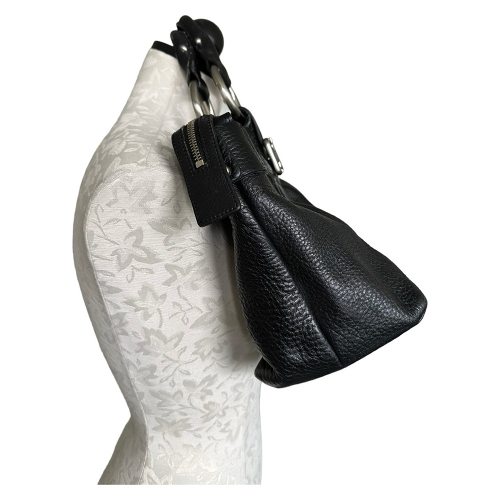 Kenneth Cole New York Satchel Black Pebbled Leather Bag Straps & Buckles - Picture 5 of 11